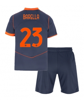 Billige Fotballdrakt Inter Milan Nicolo Barella #23 Replika Tredjedraktsett Barn 2025-26 Kortermet (med bukser)